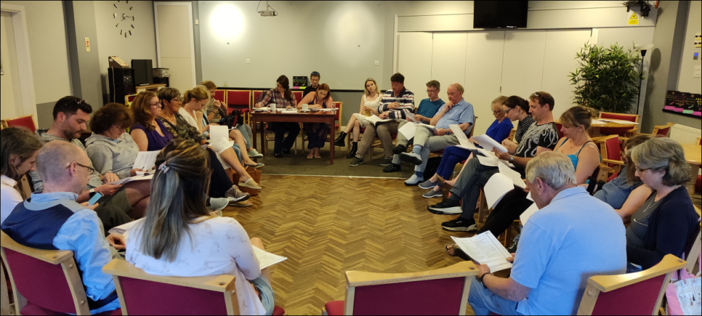Image showing members of Wimborne Drama Productions auditioning fr a forthcoming production.