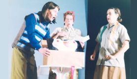 Martin Matthews as Dennis Wicksteed, Chrissie Neal as Mrs Swabb and Carolyn Hewitt as Constance Wicksteed