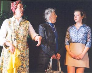 Chrissie Neal as Mrs Swabb, Margaret Pope as Lady Rumpers and Clare Downs as Felicity Rumpers