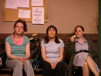 Clare Downs as Sylvia, Jean Dishington as Dorothy and Boo Feltham as Lynne
