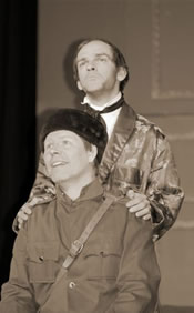 Andy Cragg as Postmaster and Stuart Glossop as Khlestakov